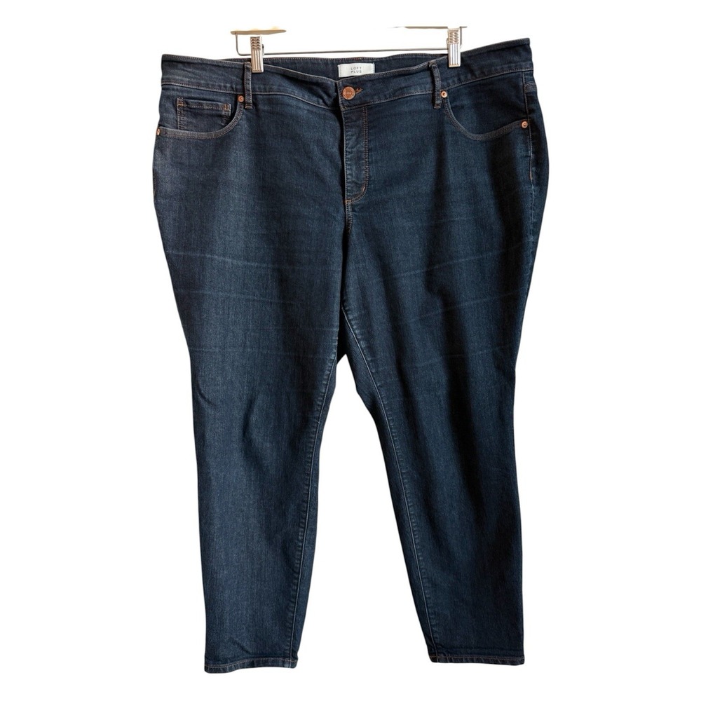 LOFT Plus Modern Skinny Dark Wash Blue Jeans‎ Minimalist Indie Sleek Size 22